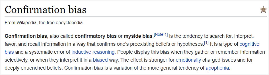 Confirmation bias