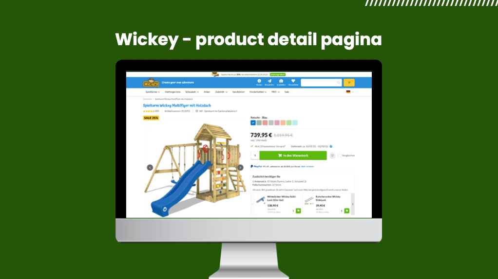 De product detail pagina van Wickey
